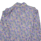 Womens Printed Blouse Purple V-Neck Long Sleeve Floral M