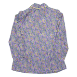 Womens Printed Blouse Purple V-Neck Long Sleeve Floral M
