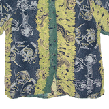 Womens Printed Blouse Green Viscose Crazy Pattern 2XL