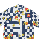 Womens Printed Blouse Blue Crazy Pattern UK 14