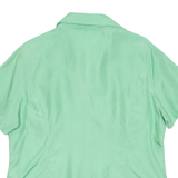 Womens Blouse Green V-Neck Silk XL