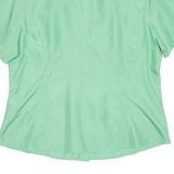 Womens Blouse Green V-Neck Silk XL
