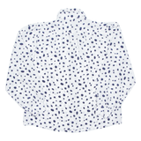 Womens Printed Shirt White Long Sleeve Spotted M