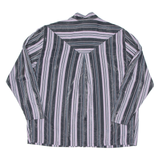 Womens Printed Blouse Purple Long Sleeve Striped 2XL