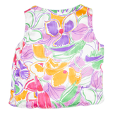 Womens Printed Vest Yellow Sleeveless Crazy Pattern UK 16