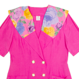 Womens Blouse Shirt Pink Collared 90s M