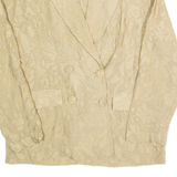 BOUT'SINA Blazer Style Sheer Womens Printed Shirt Beige 90s Animal Print M