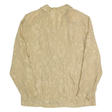 BOUT'SINA Blazer Style Sheer Womens Printed Shirt Beige 90s Animal Print M