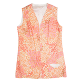 Open Womens Printed Vest Pink Strapless 90s Floral M