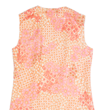 Open Womens Printed Vest Pink Strapless 90s Floral M