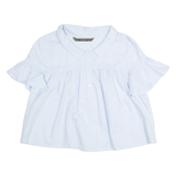 ZARA TRAFALUC Womens Smock Top Blue Collared S