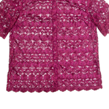 Womens Blouse Shirt Maroon Collared 90s M