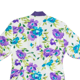 CHARLES VOGELE Womens Printed Shirt White V-Neck 90s Floral S