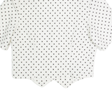 PETER KAY Womens Cropped Shirt White Polka Dot UK 12