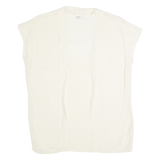 SCHILD Womens Oversized Blouse Cream 90s Silk S