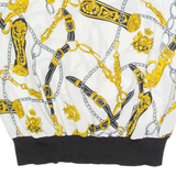 Womens Printed Vest White Sleeveless Crazy Pattern L