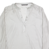 MAX VOLMARY Womens Blouse Grey V-Neck Long Sleeve 90s S
