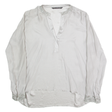 MAX VOLMARY Womens Blouse Grey V-Neck Long Sleeve 90s S