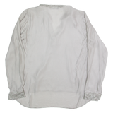 MAX VOLMARY Womens Blouse Grey V-Neck Long Sleeve 90s S