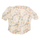 DIVINA OF SWITZERLAND Womens Printed Shirt Cream 90s Viscose Floral L
