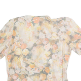 DIVINA OF SWITZERLAND Womens Printed Shirt Cream 90s Viscose Floral L