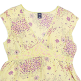 GAP Womens Printed Top Yellow Sleeveless Silk Floral L