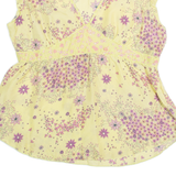 GAP Womens Printed Top Yellow Sleeveless Silk Floral L