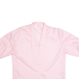 Womens Blouse Shirt Pink Collared 90s L