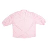 Womens Blouse Shirt Pink Collared 90s L