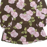 H&M MAMA Maternity Womens Printed Top Brown V-Neck 3/4 Sleeve Floral M