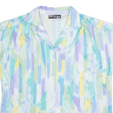 SHE'S A LADY Womens Printed Shirt Blue Collared 90s Crazy Pattern M