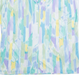 SHE'S A LADY Womens Printed Shirt Blue Collared 90s Crazy Pattern M