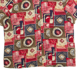 NOTATIONS Womens Printed Shirt Red Collared 90s Crazy Pattern L