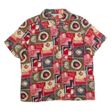 NOTATIONS Womens Printed Shirt Red Collared 90s Crazy Pattern L