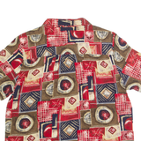 NOTATIONS Womens Printed Shirt Red Collared 90s Crazy Pattern L