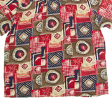 NOTATIONS Womens Printed Shirt Red Collared 90s Crazy Pattern L