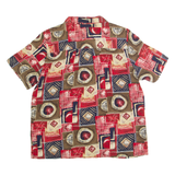 NOTATIONS Womens Printed Shirt Red Collared 90s Crazy Pattern L