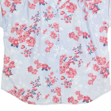 Womens Printed Shirt Blue Collared 90s Floral M