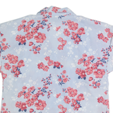 Womens Printed Shirt Blue Collared 90s Floral M