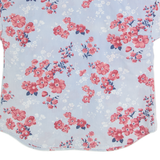 Womens Printed Shirt Blue Collared 90s Floral M