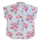Womens Printed Shirt Blue Collared 90s Floral M