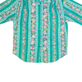TAP & CO Womens Printed Shirt Green Collared 90s Floral M