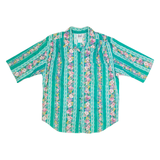 TAP & CO Womens Printed Shirt Green Collared 90s Floral M