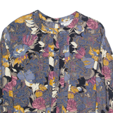 PAUL SCHNELL Womens Printed Blouse Grey Long Sleeve 90s Floral S