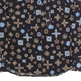 MONTON Necktie Womens Printed Shirt Black High Neck Long Sleeve M