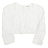 GOSSI Womens Cropped Top White Long Sleeve S