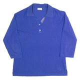 DORABELLA Womens Top Blue Collared 3/4 Sleeve 90s L