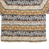 ALFRED DUNNER Womens Printed Shirt Brown Collared 90s Fair Isle M