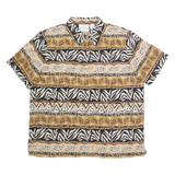 ALFRED DUNNER Womens Printed Shirt Brown Collared 90s Fair Isle M
