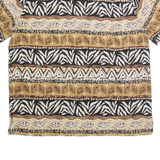 ALFRED DUNNER Womens Printed Shirt Brown Collared 90s Fair Isle M